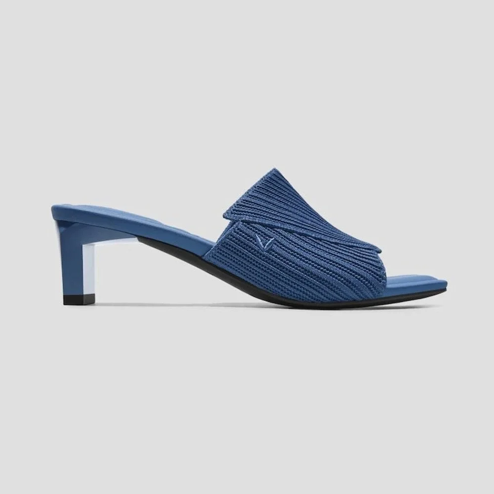 VIVAIA Denim Blue Knit Mule Heels | EU 40 / US 9 - Picture 2 of 8